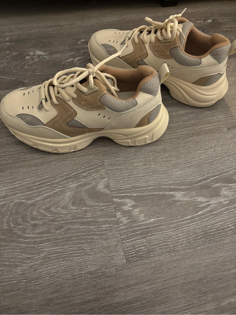 From TJ.Maxx Chunky Platform Sneakers - Cream & Tan